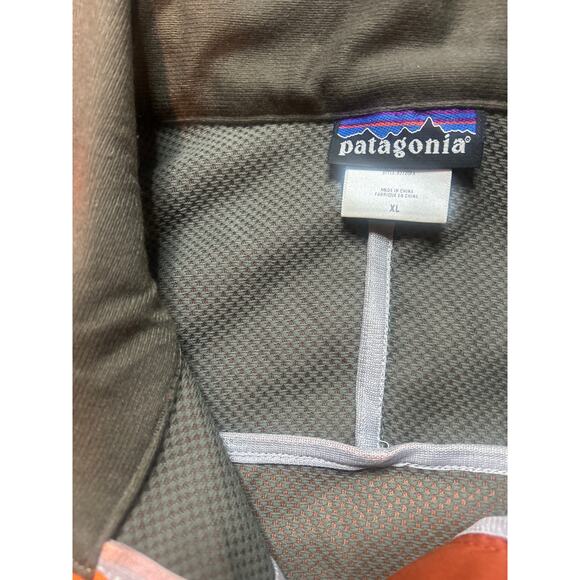 Patagonia White Smoke Jacket Men's TwoTone Softshell Hot Lava Orange XL Flaw - Picture 3 of 5